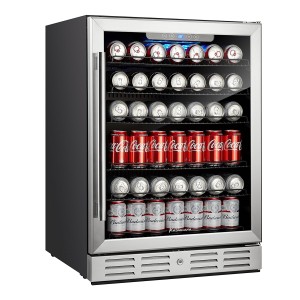 24 Inch Built In Beverage Cooler 5.3 Cu.Ft 175 Can Single Zone Beverage Fridge Refrigerator